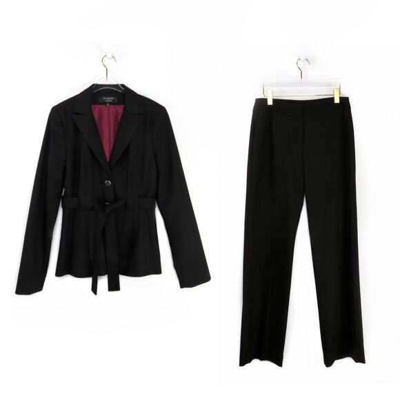 Larry Levine Black Women's Pantsuit Blazer & Straight Leg Dress Pants 4 Small - Picture 2 of 9